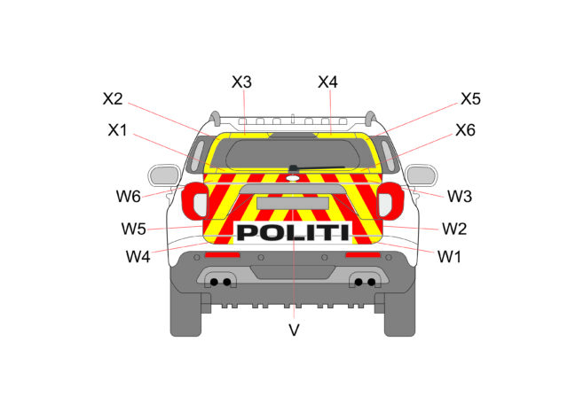 Uniformering av bakside til Ford Explorer Politi